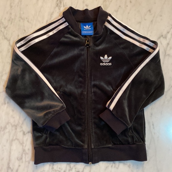 Adidas black velour tracksuit - Picture 3 of 6